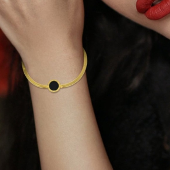 Bracelet-18K Gold Roman Numeral Flat Snake Style - Picture 2 of 6